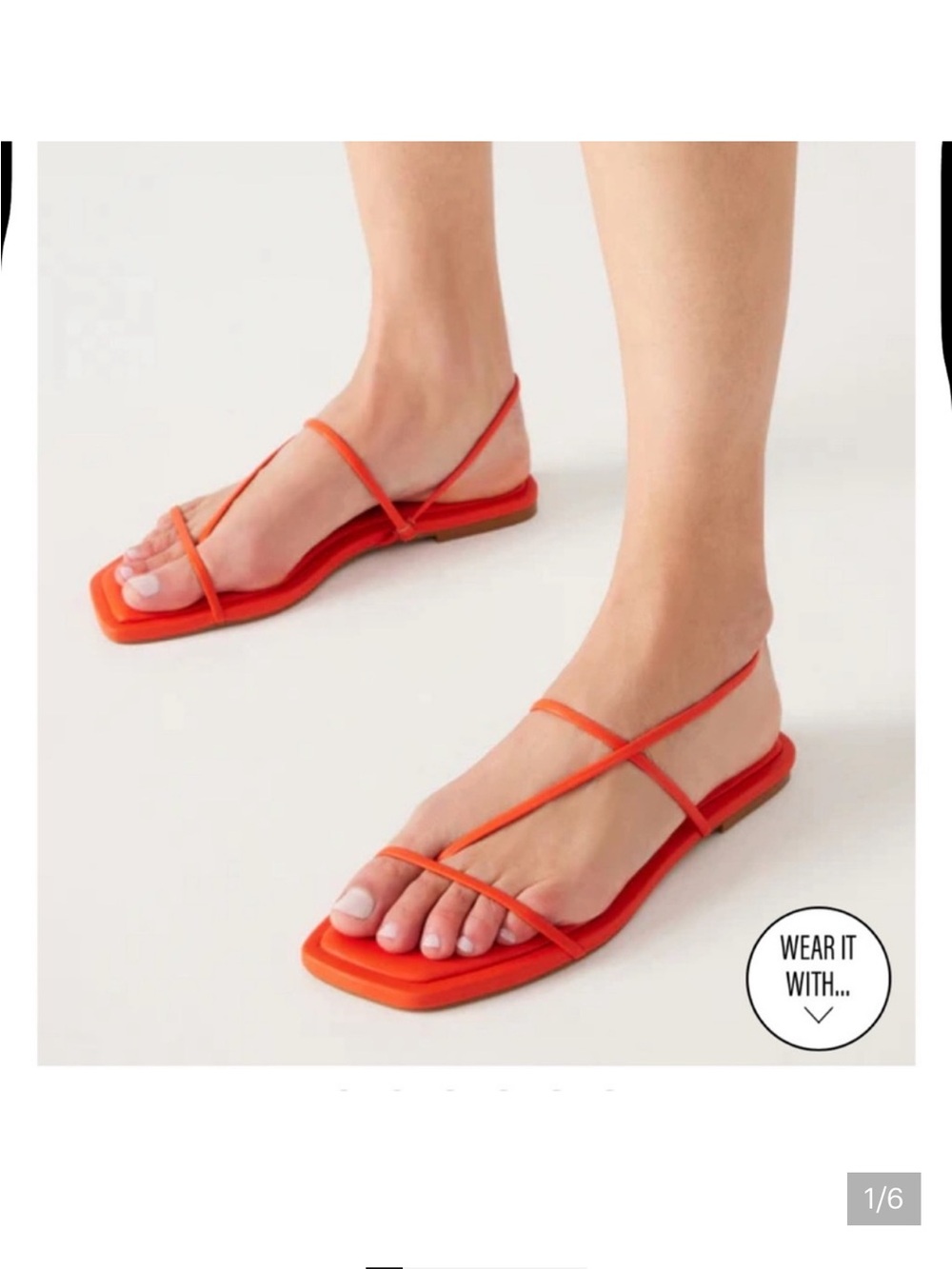 Steve Madden Lynley flat sandal 
Strappy Orange Square-Toe Flat Sandals